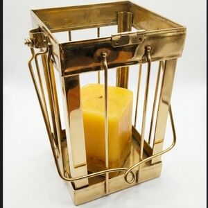 Brass Vintage Lantern With Candle